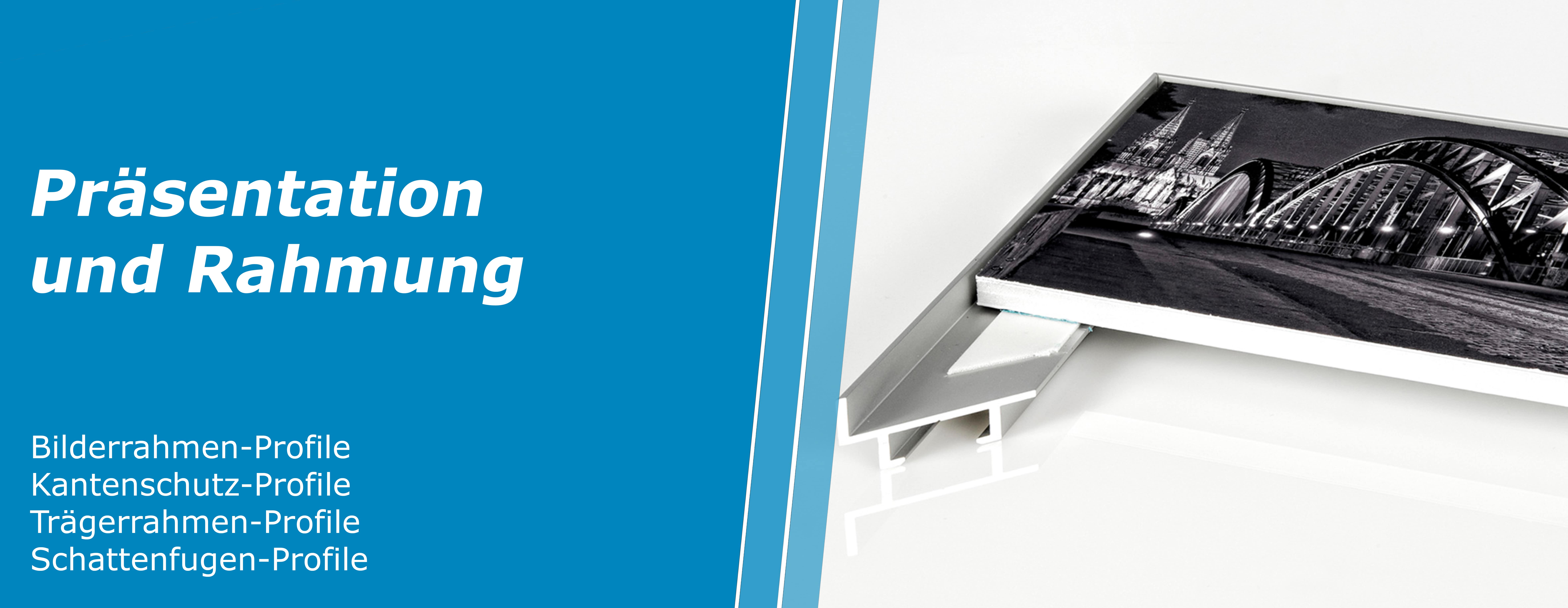 Aluminium und Holz Bilderrahmen-Profile, Kantenschutz-Profile, Trägerrahmen-Profile und Schattenfugen-Profile