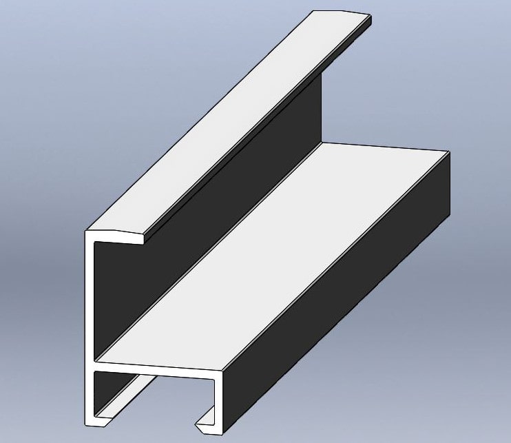 Eine technische Zeichnung unseres FCO 221 Aluminium-Bilderrahmenprofil silber matt