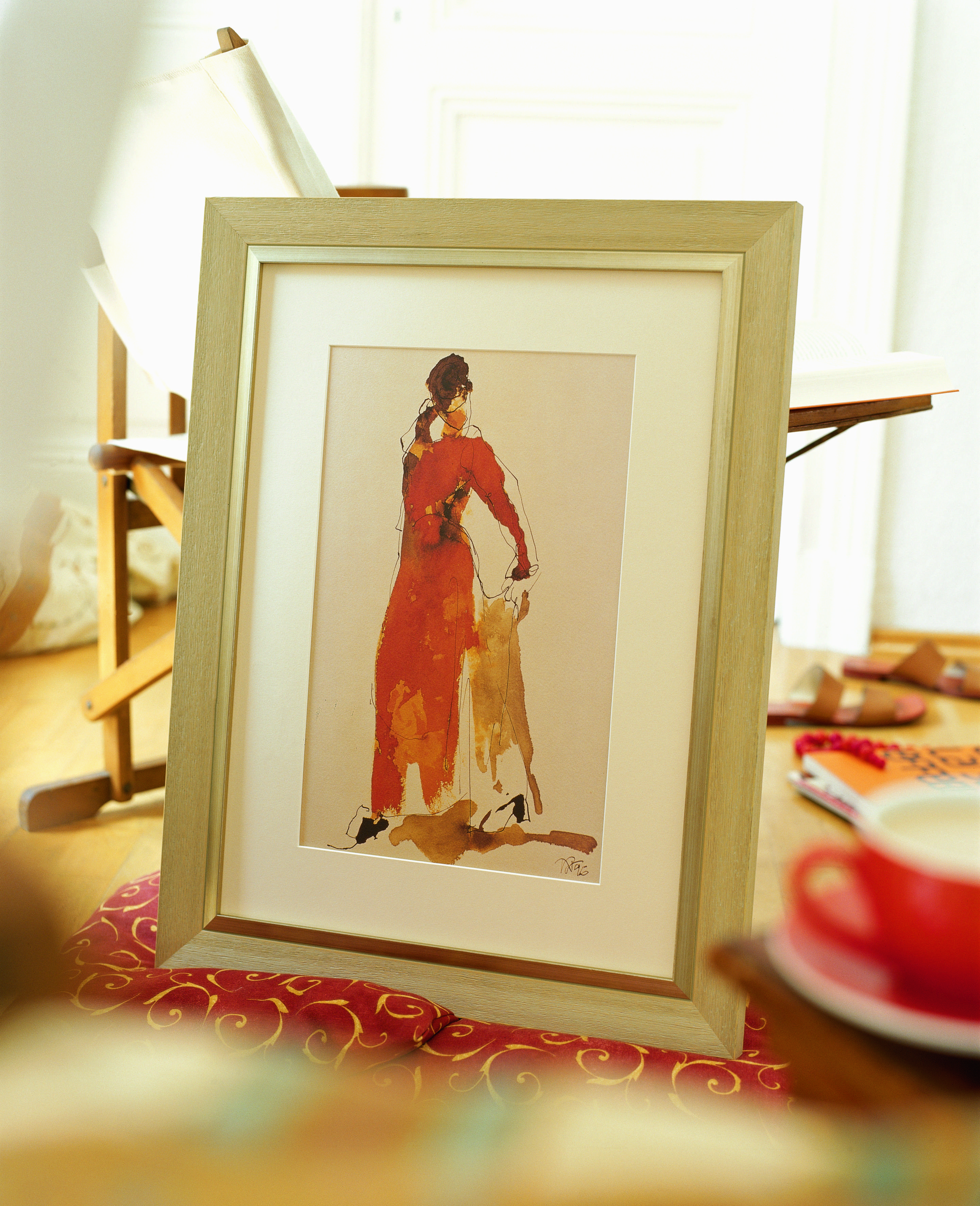 Eine Einrahmung mit einem weißen Passepartout